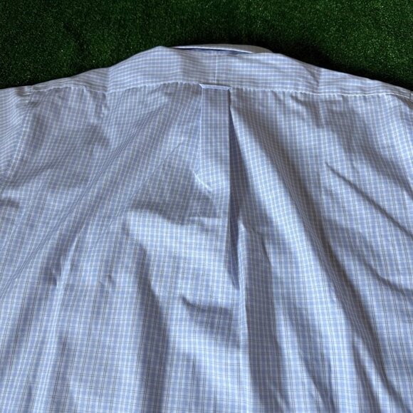 Van Heusen Flex Long Sleeve Button Down Plaid Blue Wrinkle Free Shirt Size 2XL - Picture 12 of 12